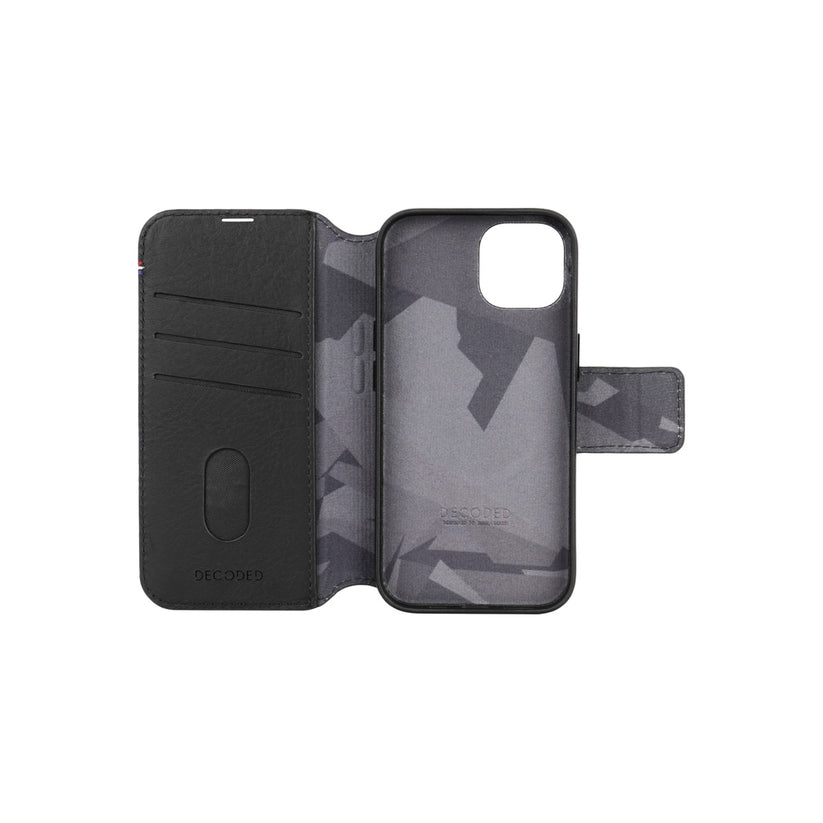 Kožená odnímatelná peněženka Decoded pro iPhone 15 Pro Max - černá - iSTYLE CZ