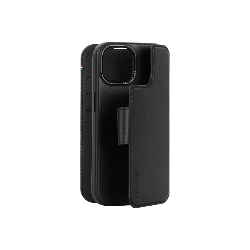 Kožená odnímatelná peněženka Decoded pro iPhone 15 Pro Max - černá - iSTYLE CZ