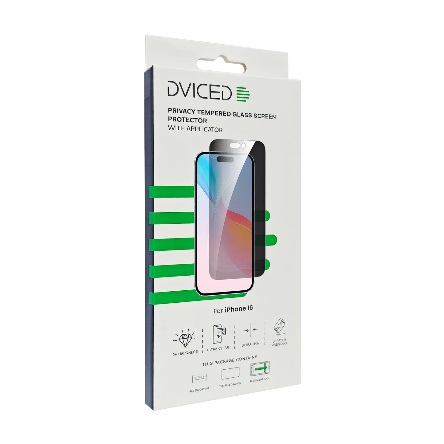 Ochranné sklo pro iPhone 16 Dviced Privacy Tempered Glass s aplikátorem - 2 ks