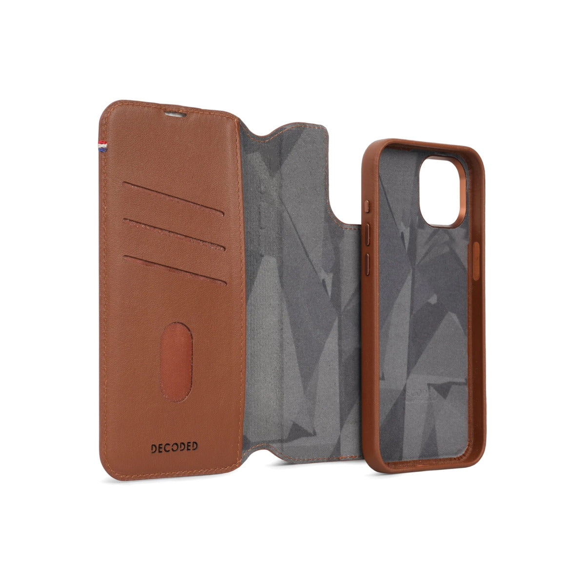 Kožená odnímatelná peněženka Decoded pro iPhone 15 Plus - hnědá - iSTYLE CZ
