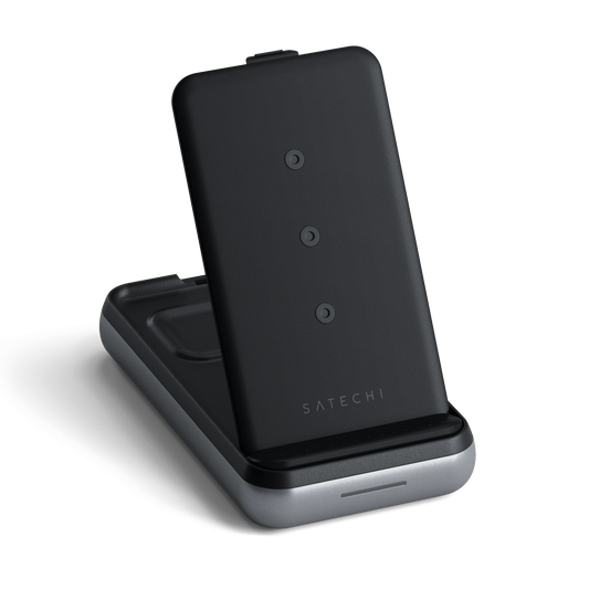 10 000 mAh hliníková bezdrátová powerbanka se stojánkem Satechi Duo Wireless Charger