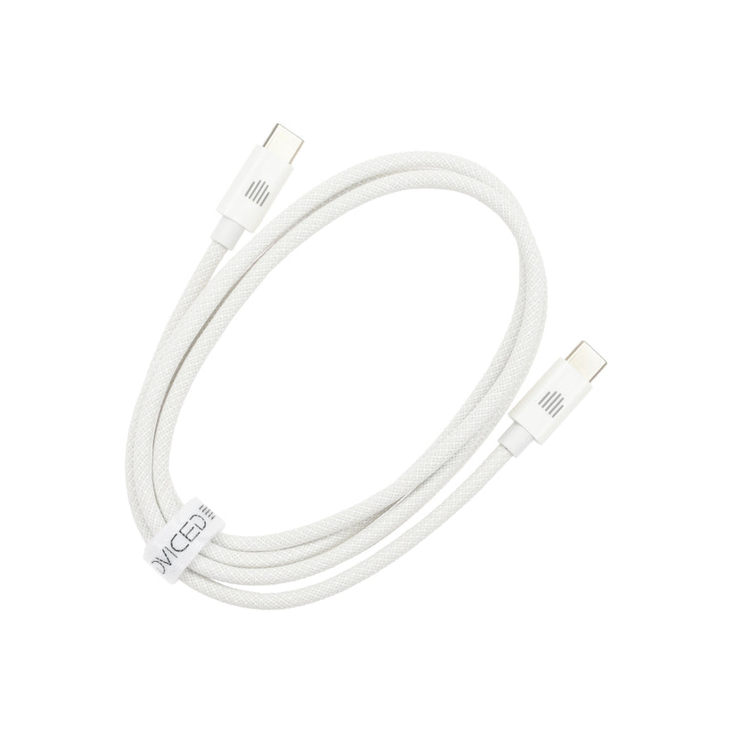 Pletený kabel USB-C / USB-C Dviced 1,25 m – bílý - iSTYLE CZ