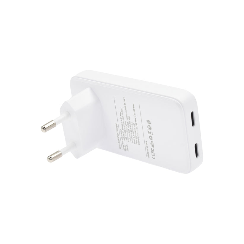 Tenká nabíječka 45W GaN Dviced 2× USB-C – bílá - iSTYLE CZ
