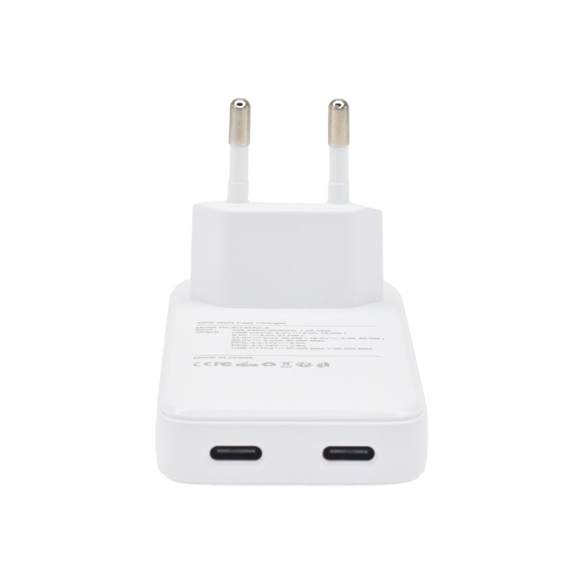 Tenká nabíječka 45W GaN Dviced 2× USB-C – bílá - iSTYLE CZ