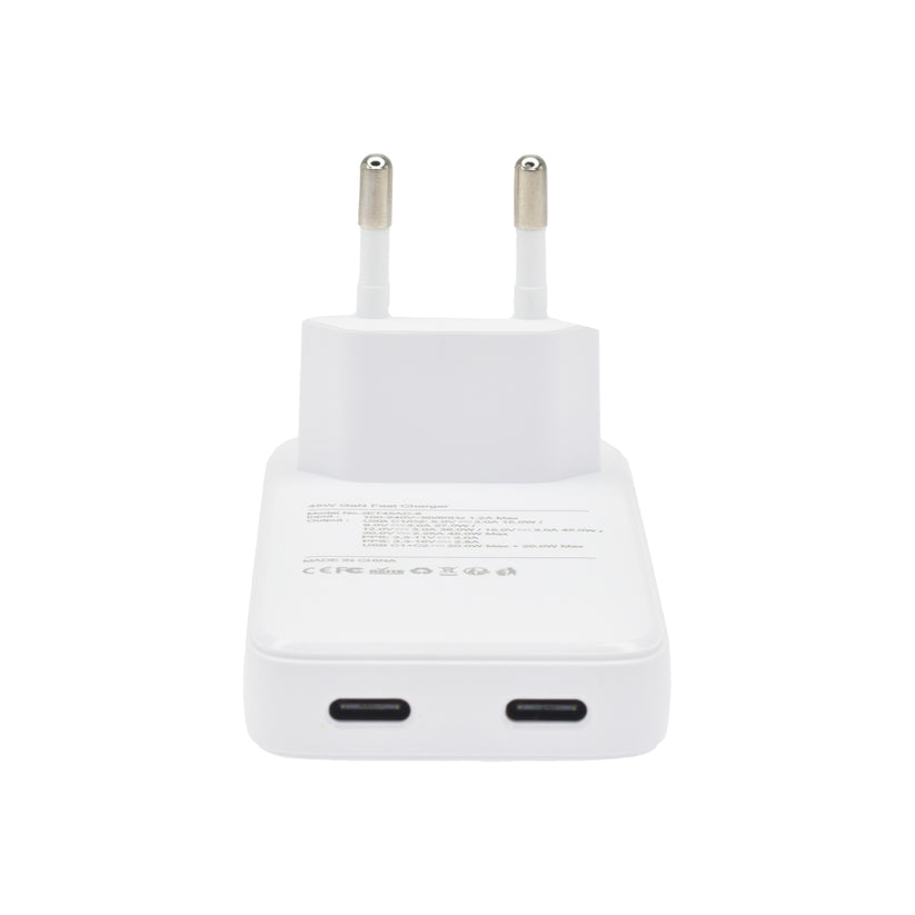 Tenká nabíječka 45W GaN Dviced 2× USB-C – bílá - iSTYLE CZ