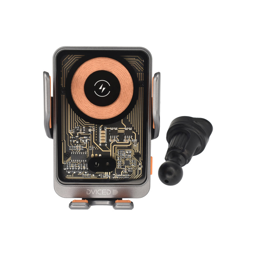 Bezdrátová nabíječka s držákem do auta Dviced – šedá - iSTYLE CZ