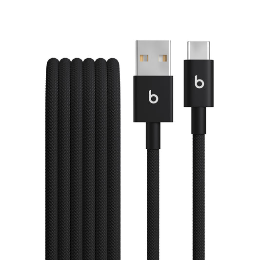 Opletený kabel Beats USB-A / USB-C 1,5 m - sytě černá (2 kusy)