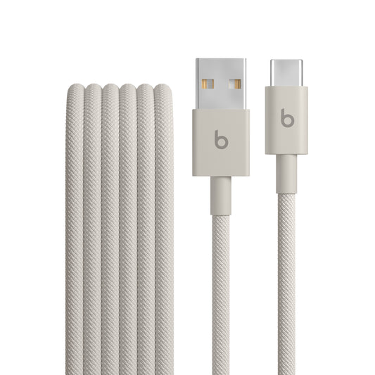 Opletený kabel Beats USB-A / USB-C 1,5 m - kamínkově šedá