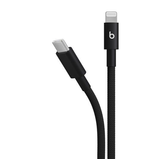 Opletený kabel Beats USB-C / Lightning 1,5 m - sytě černá