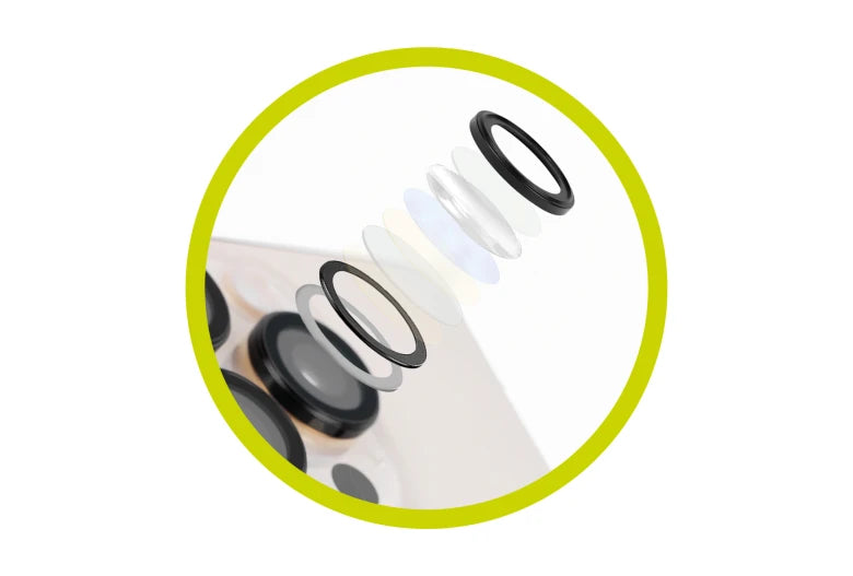 Sklo na fotoaparát pro iPhone 15 / 15 Plus Mobile Origin Easy Lens Full Cover - černé