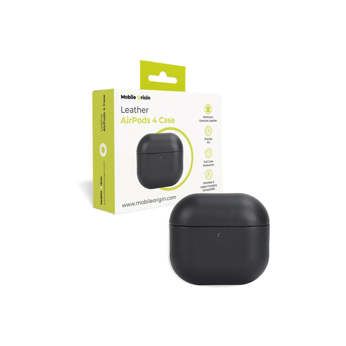 Kožené pouzdro pro AirPods 4 Mobile Origin Leather Case - černé