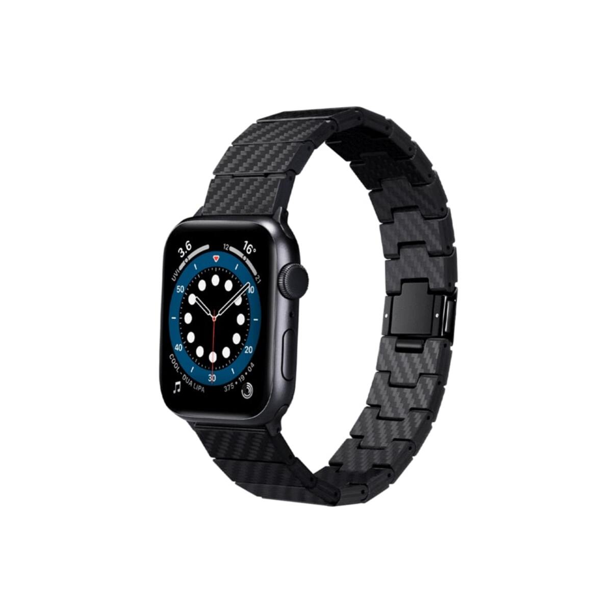Řemínek pro Apple Watch 42/44/45/49mm Pitaka Carbon Fiber - tmavý - iSTYLE CZ