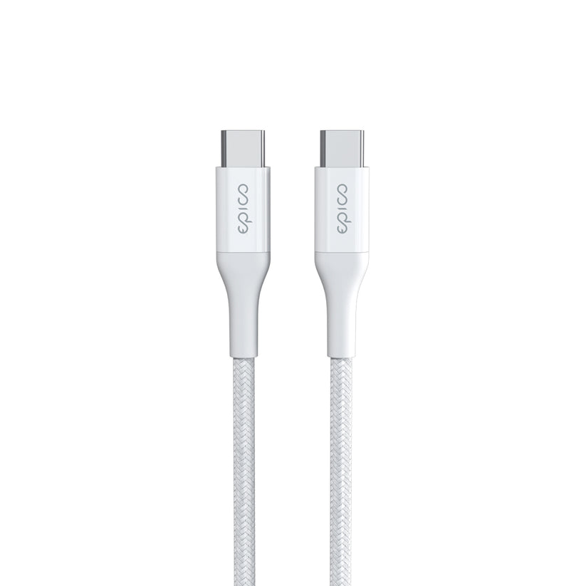 Opletený kabel Epico PD USB-C na USB-C 1,2 m - bílý - iSTYLE CZ