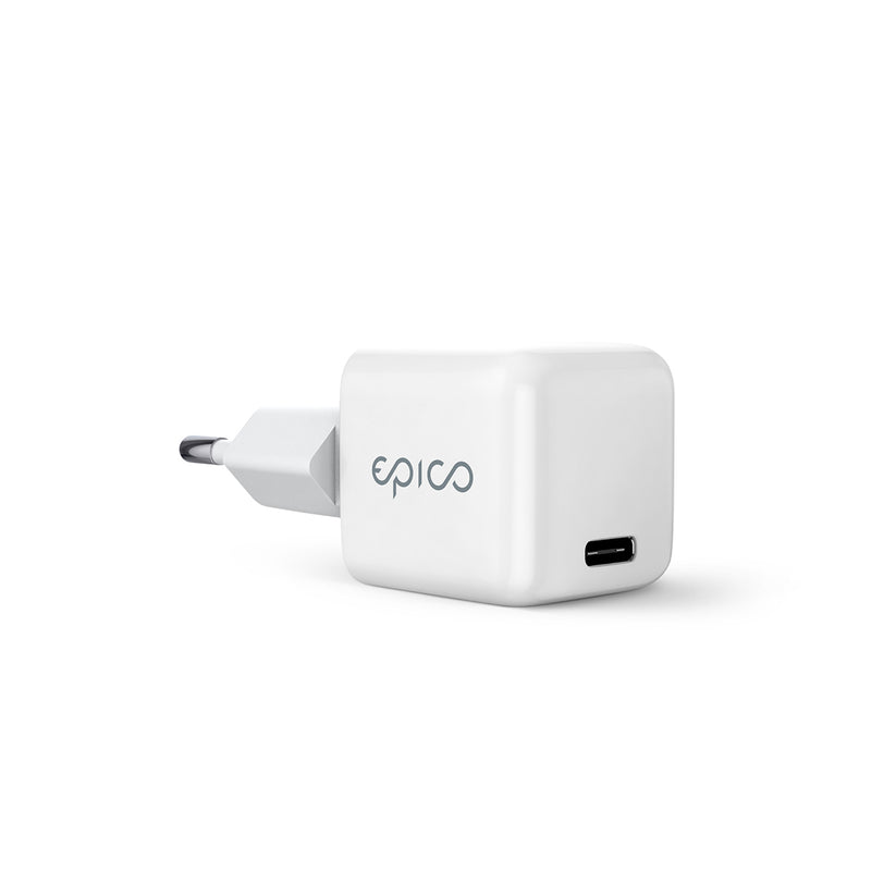 30W GaN nabíječka Epico Charger Bundle s 1,2m kabelem USB-C - bílá - iSTYLE CZ