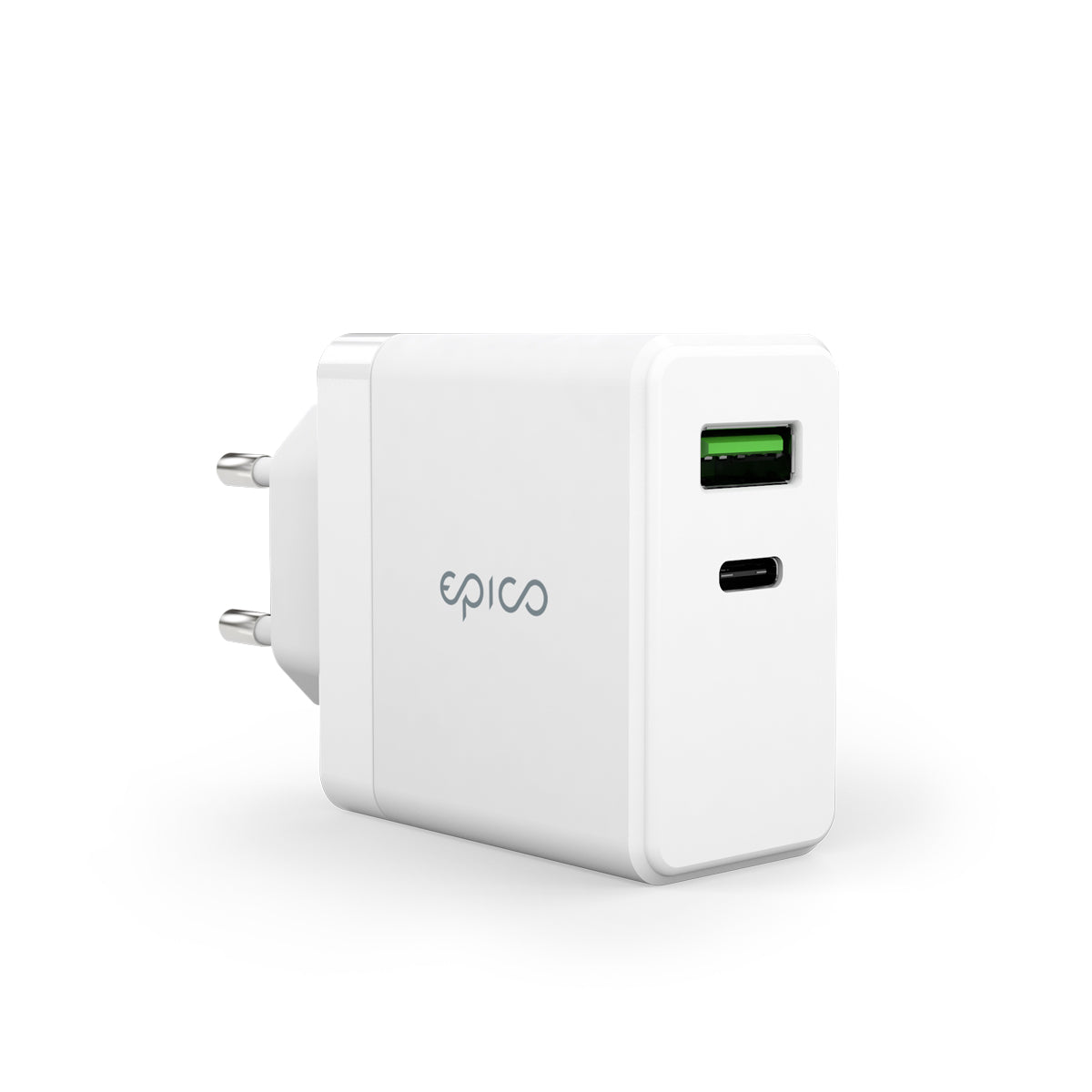 65W GaN nabíječka Epico Charger Bundle s 2m kabelem USB-C - bílá