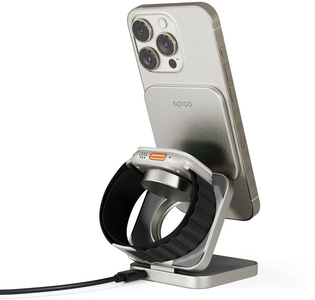 MagSafe bezdrátová nabíječka Epico UltraBase EF45 3v1 - titanová