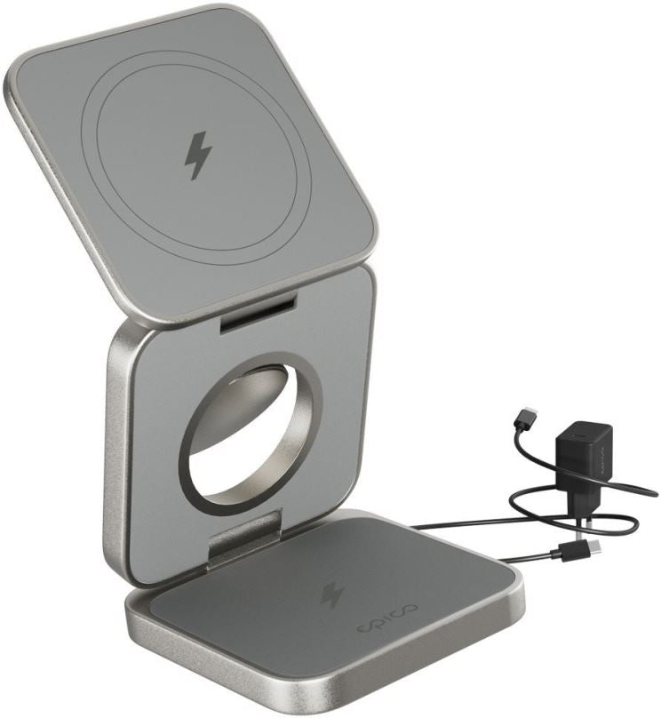 MagSafe bezdrátová nabíječka Epico UltraBase EF45 3v1 - titanová