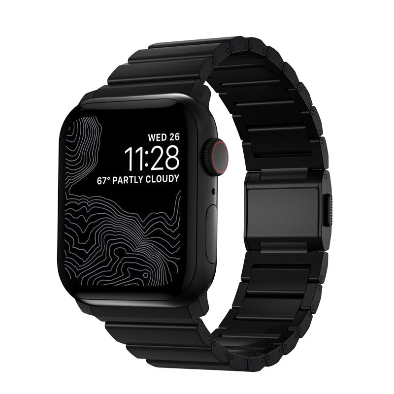 Titanový řemínek pro Apple Watch 42/44/45/49 mm Nomad Titanium - černý - iSTYLE CZ