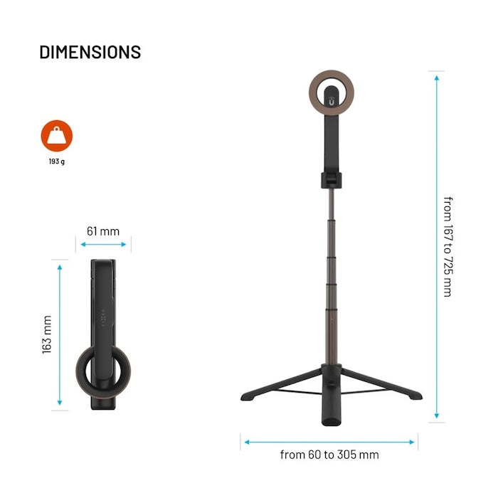 MagSafe selfie stick s tripodem FIXED MagSnap - černý - iSTYLE CZ