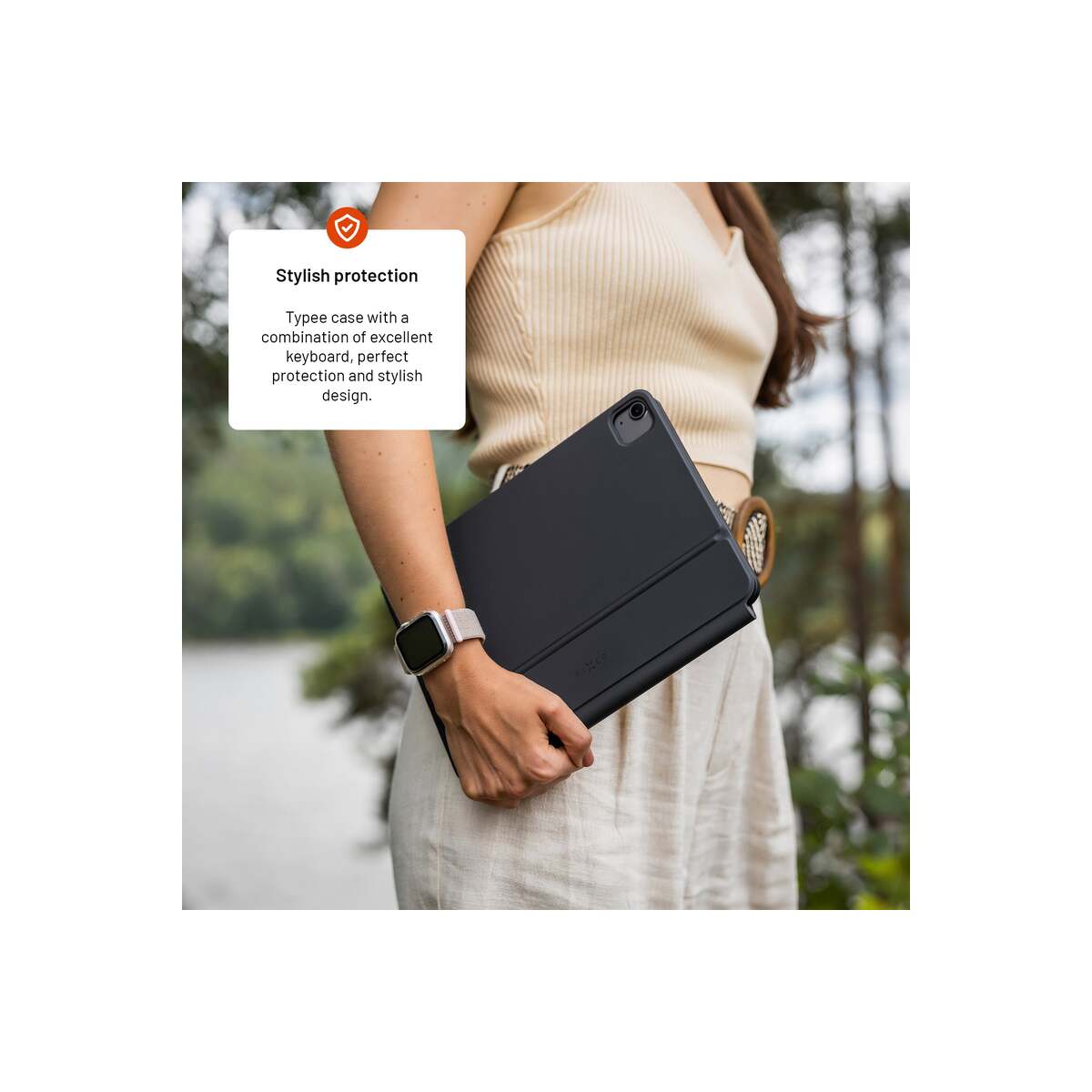 Pouzdro s bezdrátovou CZ klávesnicí FIXED Typee pro iPad 10,9" (2022) / iPad 11" (2025) - černé