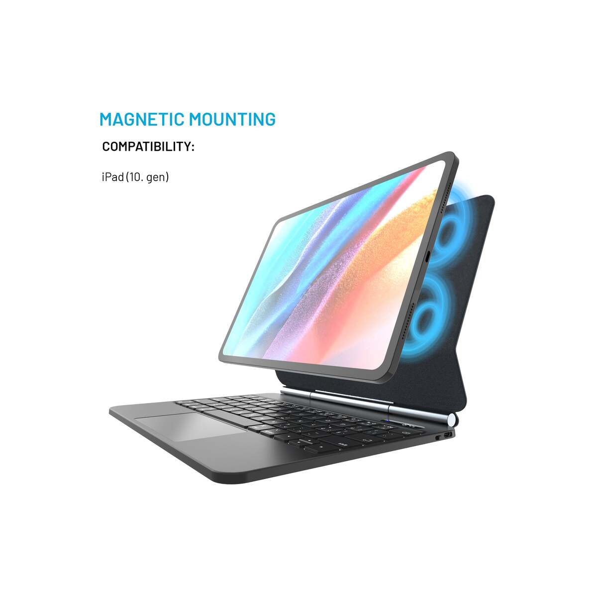 Pouzdro s bezdrátovou CZ klávesnicí FIXED Typee pro iPad 10,9" (2022) / iPad 11" (2025) - černé