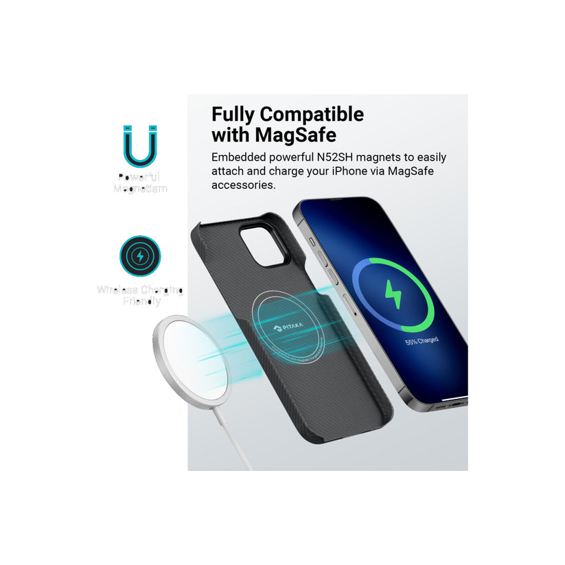 Kryt na iPhone 14 Plus Pitaka Fusion Weaving MagEZ Case 3 - tmavý