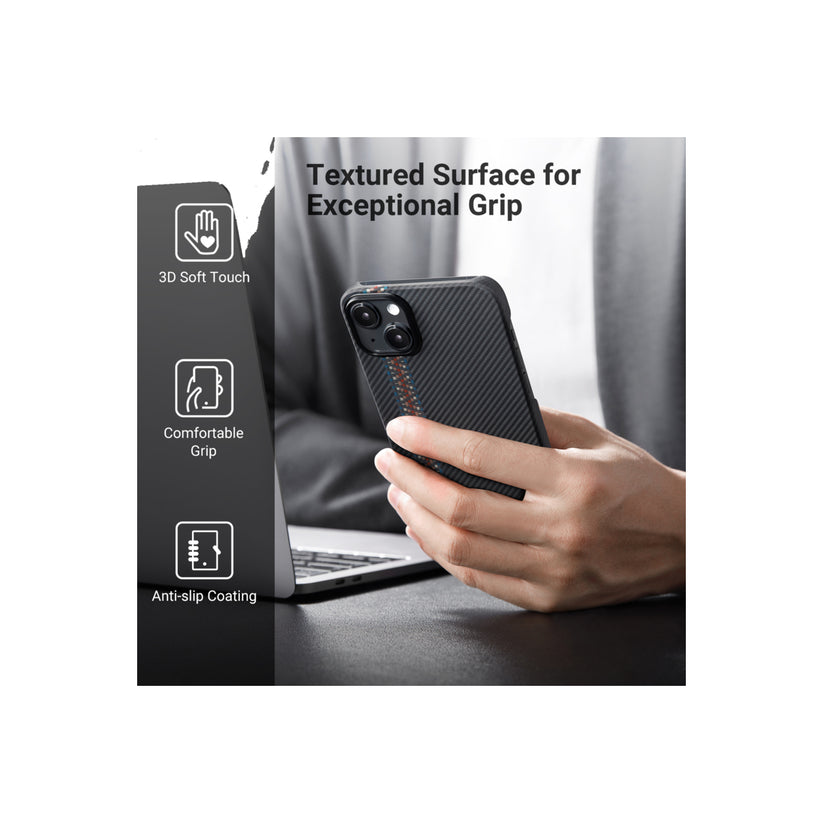 Kryt na iPhone 14 Plus Pitaka Fusion Weaving MagEZ Case 3 - tmavý