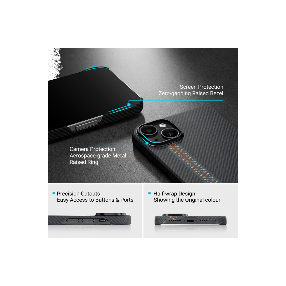 Kryt na iPhone 14 Plus Pitaka Fusion Weaving MagEZ Case 3 - tmavý