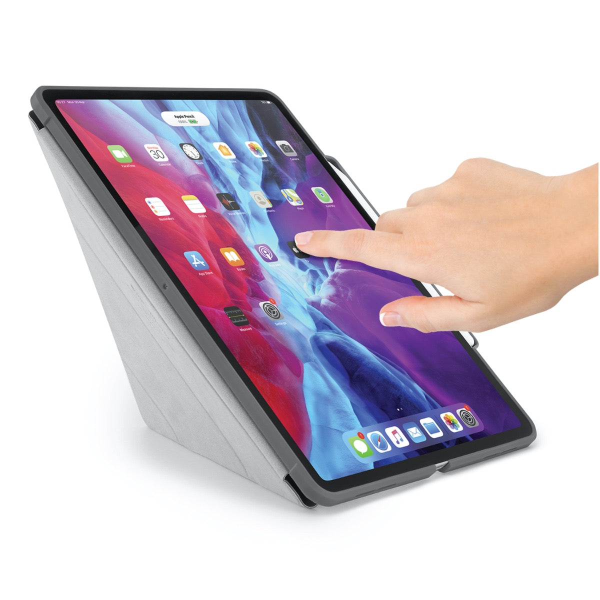 Pouzdro Pipetto Origami pro iPad Air 4 10.9" (2020) s prostorem na Apple Pencil - šedé - iSTYLE CZ