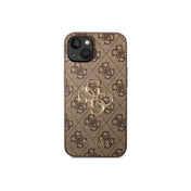 Kryt pro iPhone 14 Plus Guess 4G Metal Logo - hnědý - iSTYLE CZ