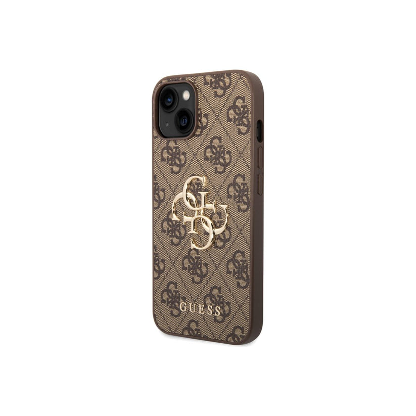 Kryt pro iPhone 14 Plus Guess 4G Metal Logo - hnědý - iSTYLE CZ