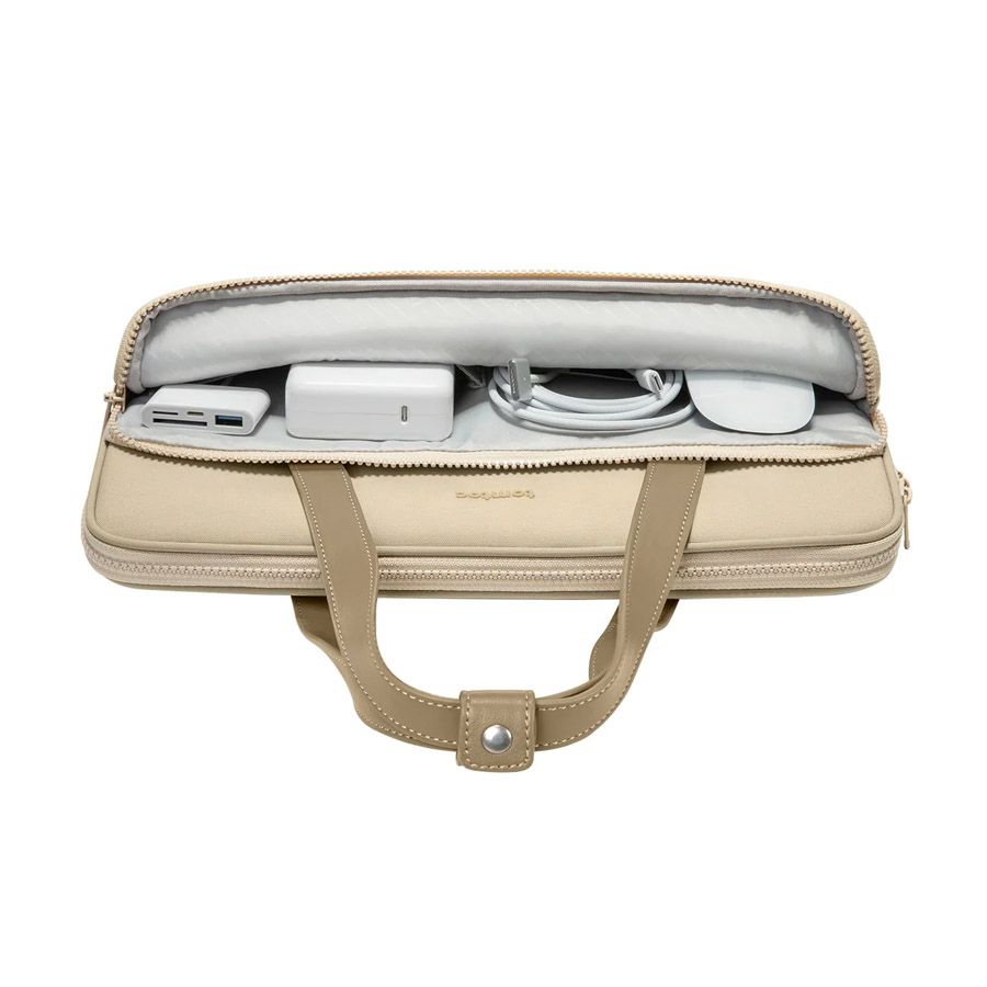 Brašna pro MacBook Pro 14" tomtoc Shoulder Bag - béžová - iSTYLE CZ