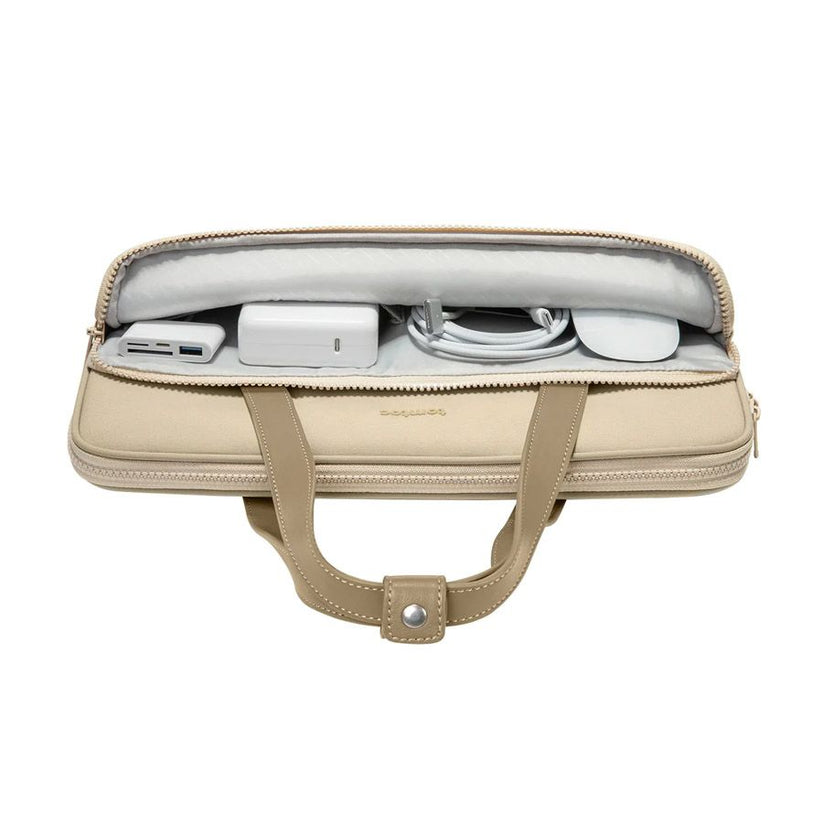 Brašna pro MacBook Pro 14" tomtoc Shoulder Bag - béžová - iSTYLE CZ
