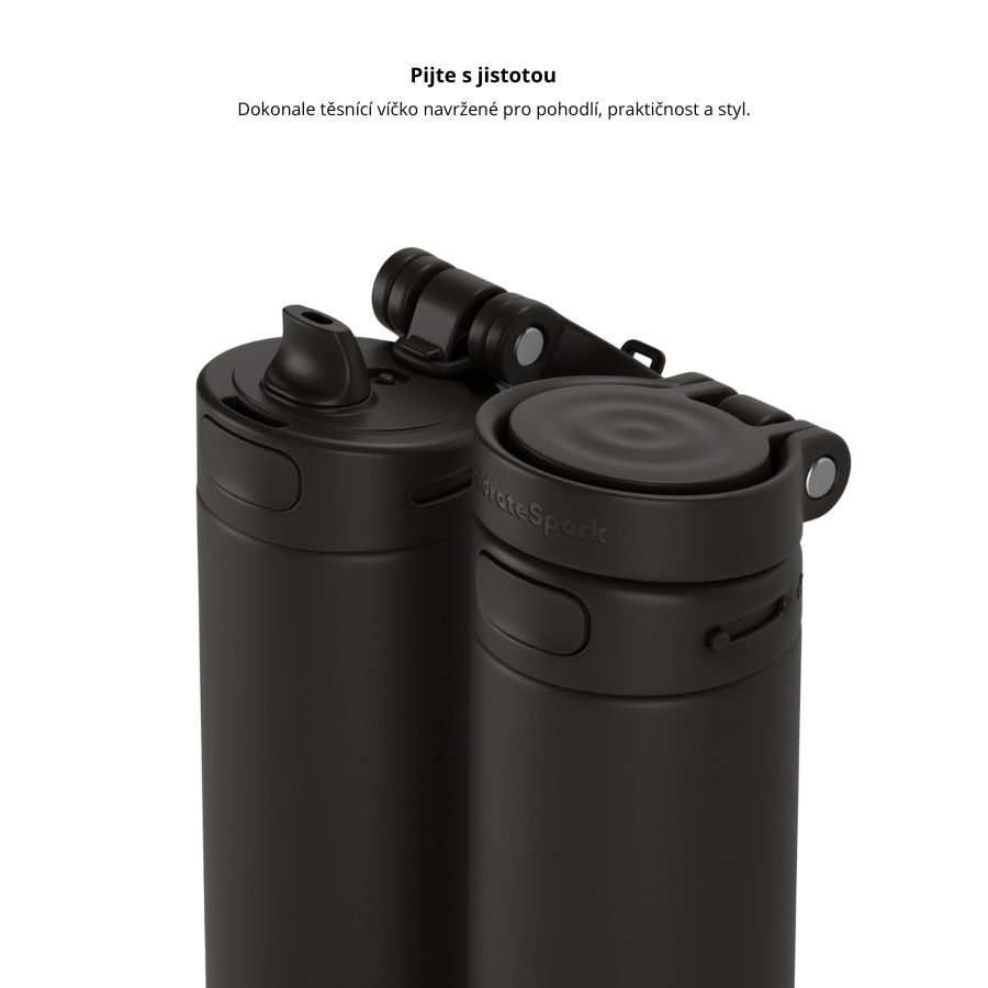 Chytrá lahev s brčkem HidrateSpark PRO 2 621 ml - černá