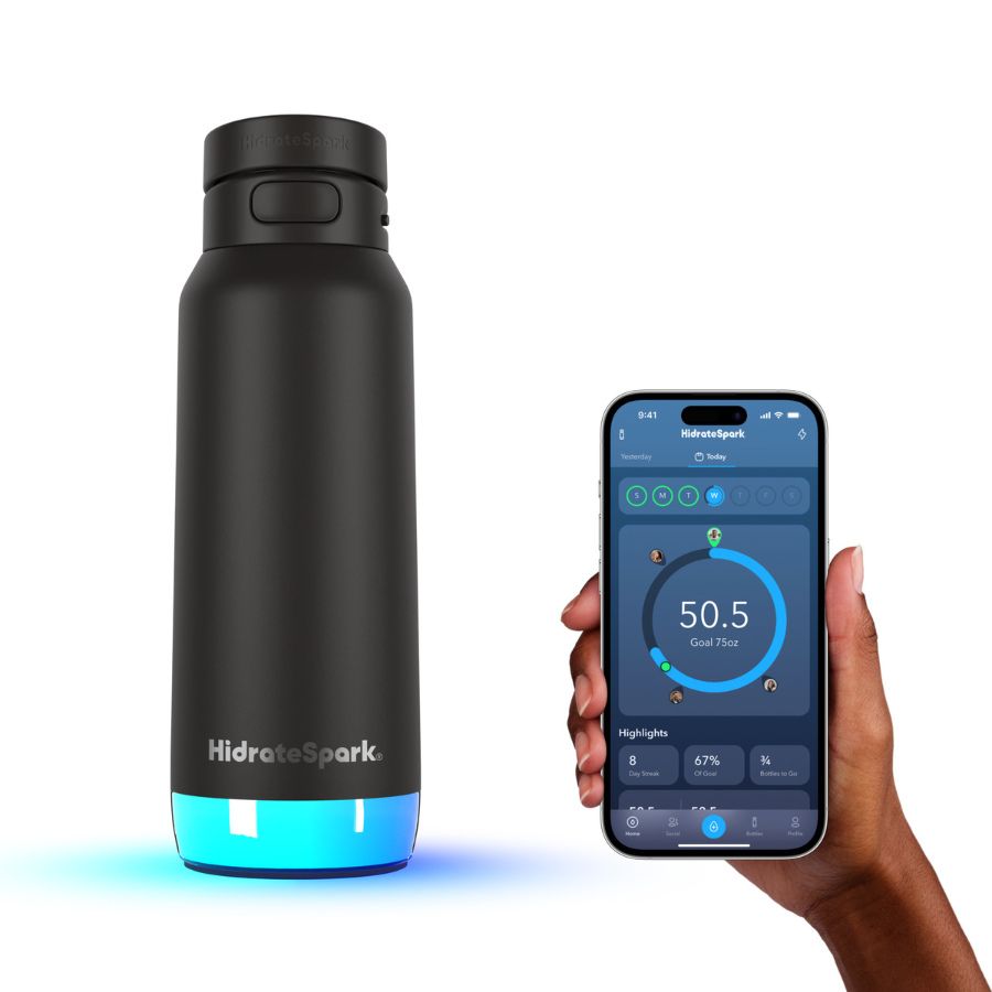 Chytrá lahev s brčkem HidrateSpark PRO 2 950 ml - černá