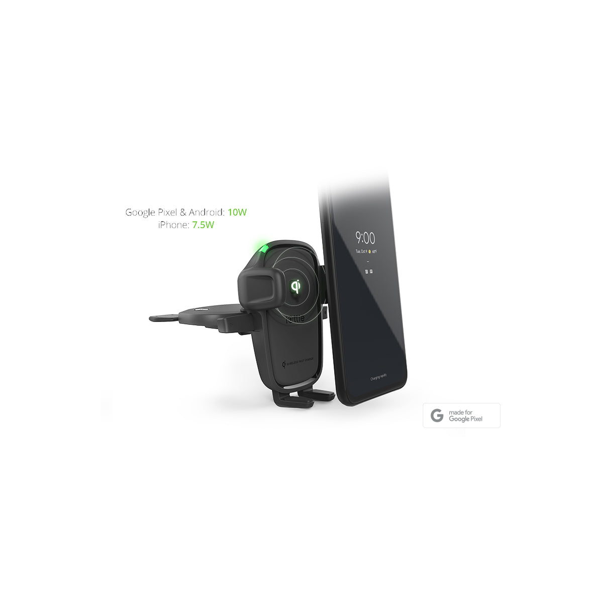 Držák do auta s bezdrátovou nabíječkou iOttie Easy One Touch Wireless 2 Vent & CD Mount - černý