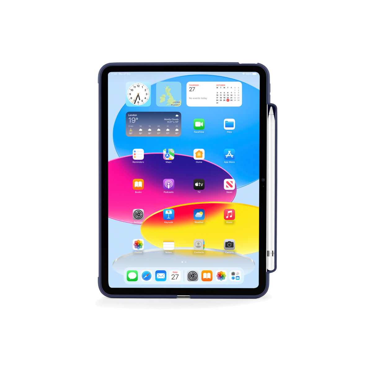 Polohovatelné pouzdro pro iPad 10. gen Pipetto Origami Pencil Case - tmavě modré - iSTYLE CZ