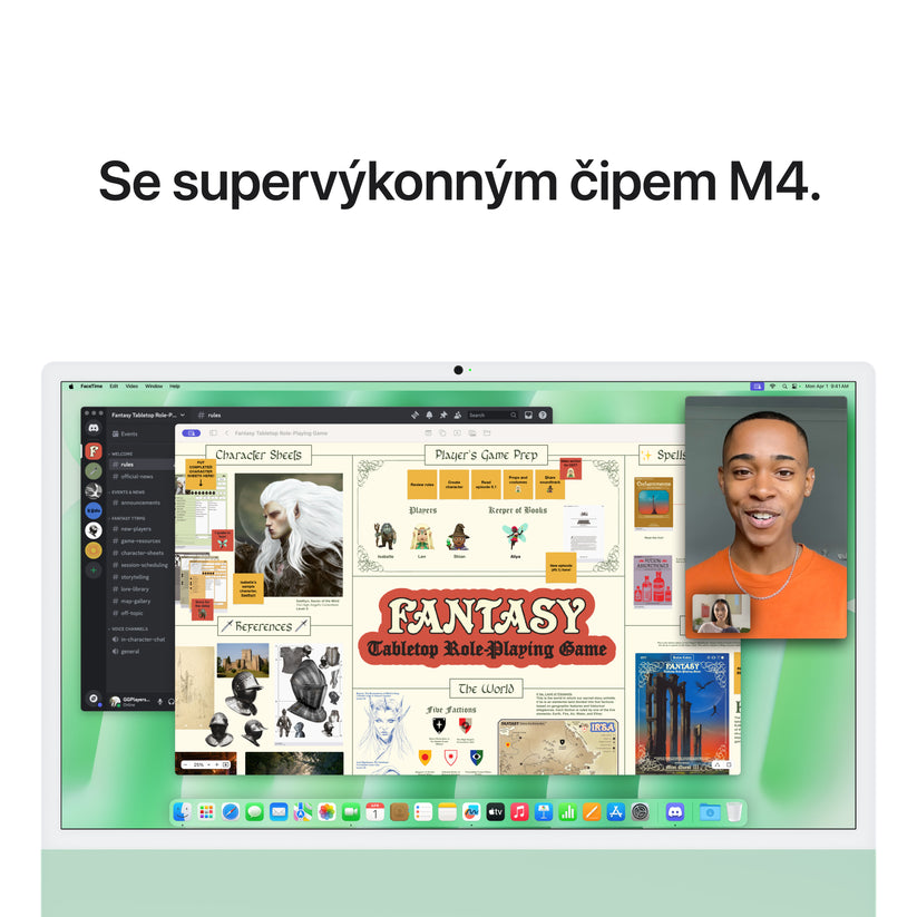 iMac 24“ 4.5K displej, Apple M4 8jádrové CPU, 8jádrové GPU, 16GB, 256GB SSD, CZ - zelený