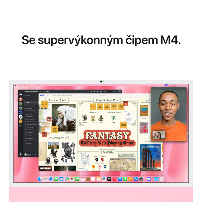 iMac 24“ 4.5K displej, Apple M4 10jádrové CPU, 10jádrové GPU, 24GB, 512GB SSD, CZ - růžový