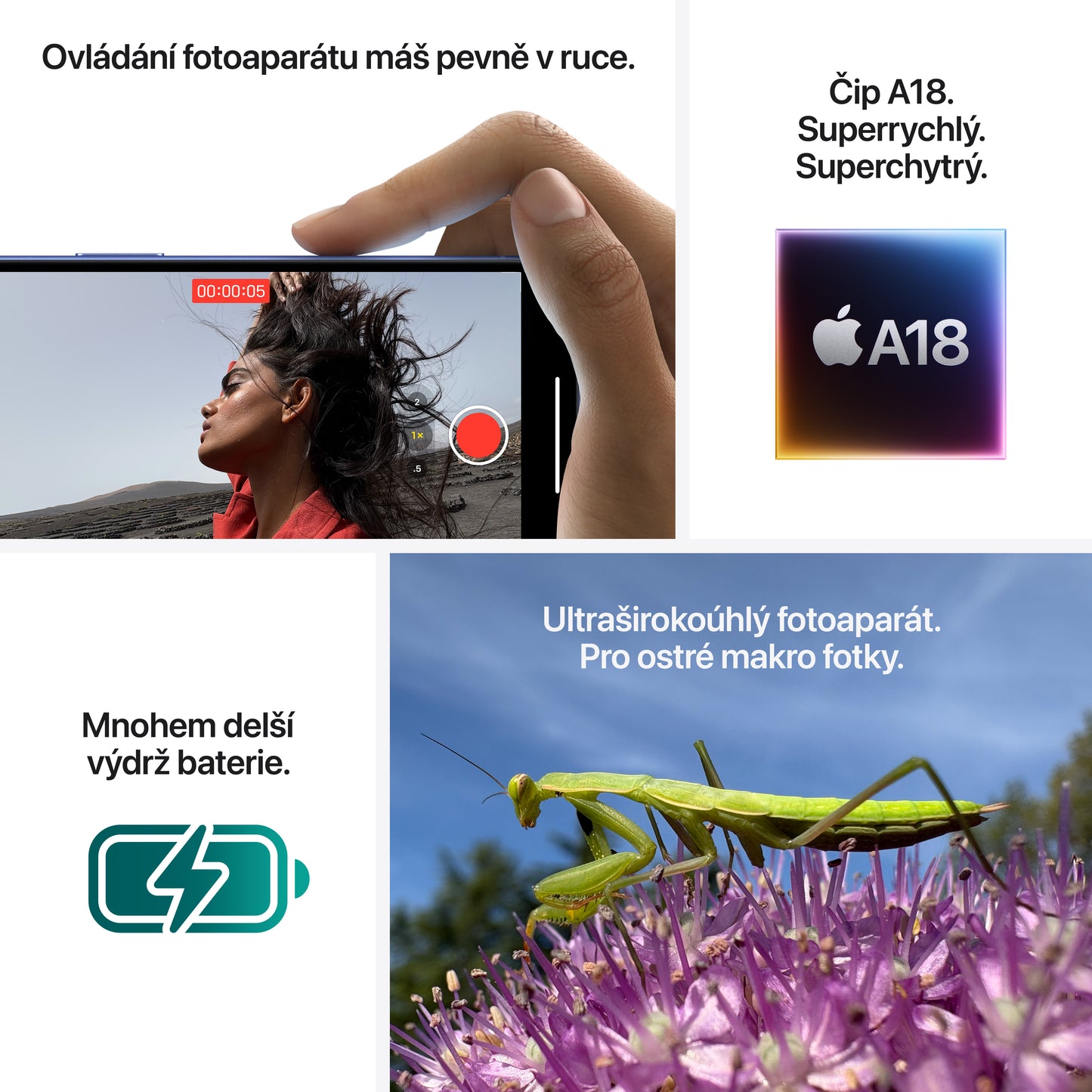 Apple iPhone 16 128GB - modrozelený