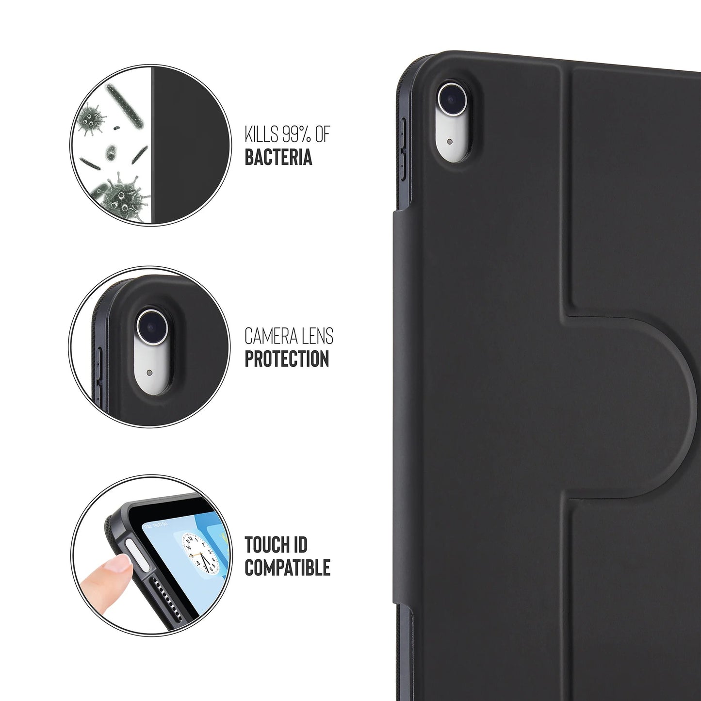 Kryt na iPad Air 13" Pipetto Origami No5 Rotating Folio Case - černý - iSTYLE CZ