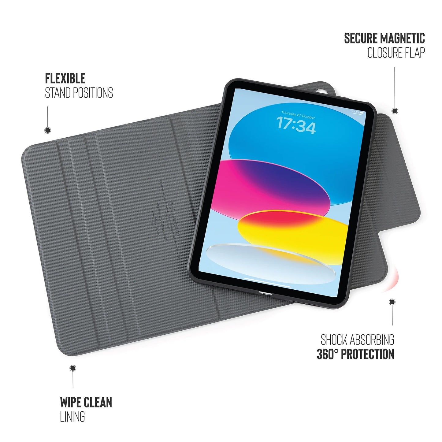 Kryt na iPad Air 13" Pipetto Origami No5 Rotating Folio Case - černý - iSTYLE CZ