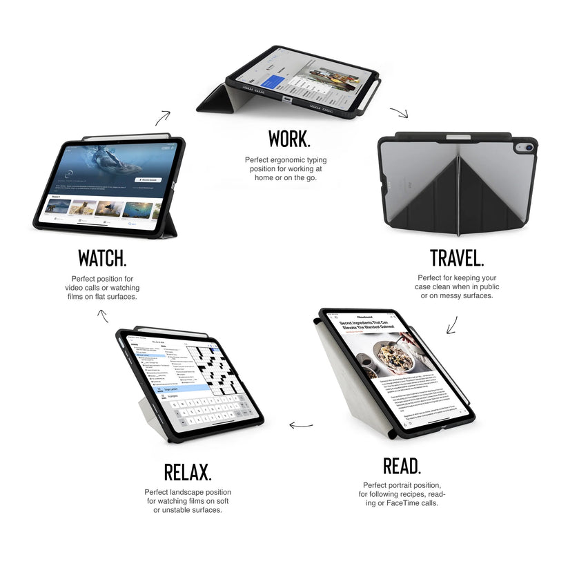 Kryt na iPad Air 13" Pipetto Origami No3 Pencil Case - černý - iSTYLE CZ