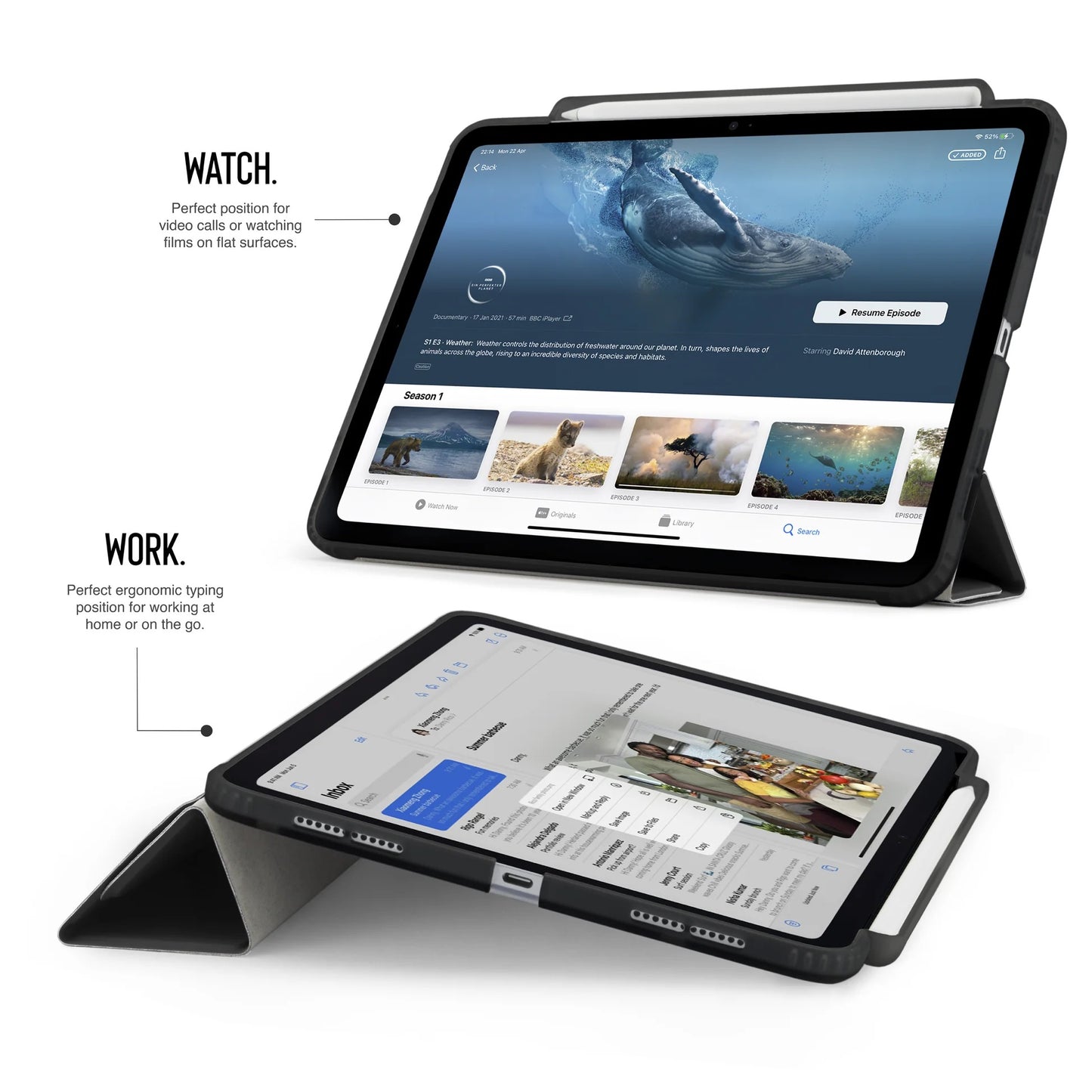 Kryt na iPad Air 13" Pipetto Origami No3 Pencil Case - černý - iSTYLE CZ