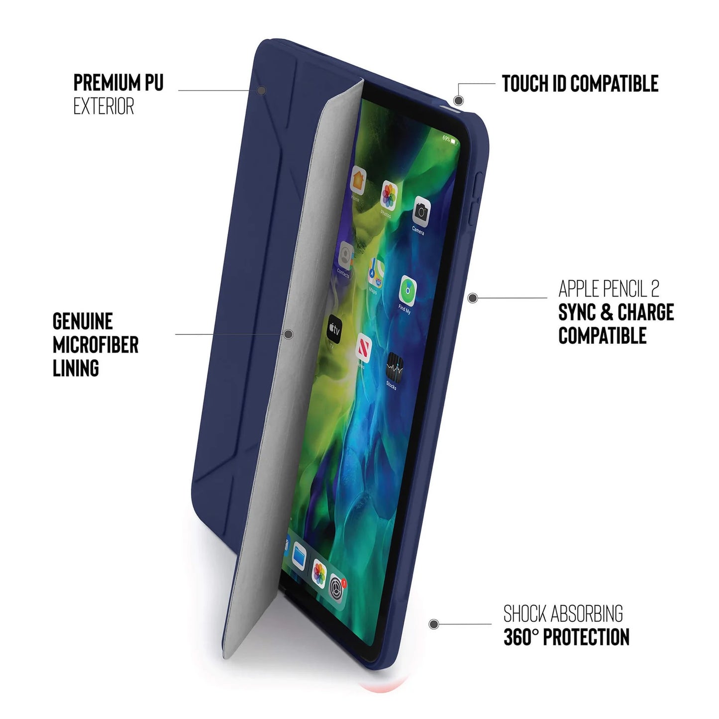 Kryt na iPad Air Pipetto Origami No1 Original Case - tmavě modrý - iSTYLE CZ