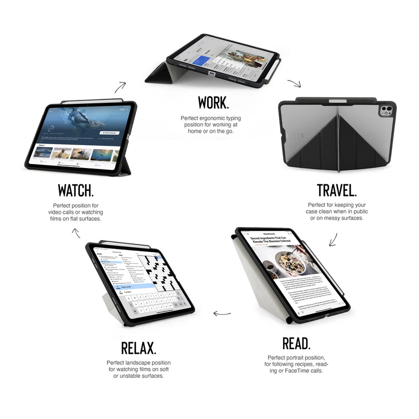 Kryt na iPad Pro 11" Pipetto Origami No3 Pencil Case - černý - iSTYLE CZ