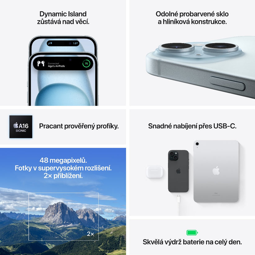 Apple iPhone 15 128GB - modrý (použité, opotřebené) - iSTYLE CZ