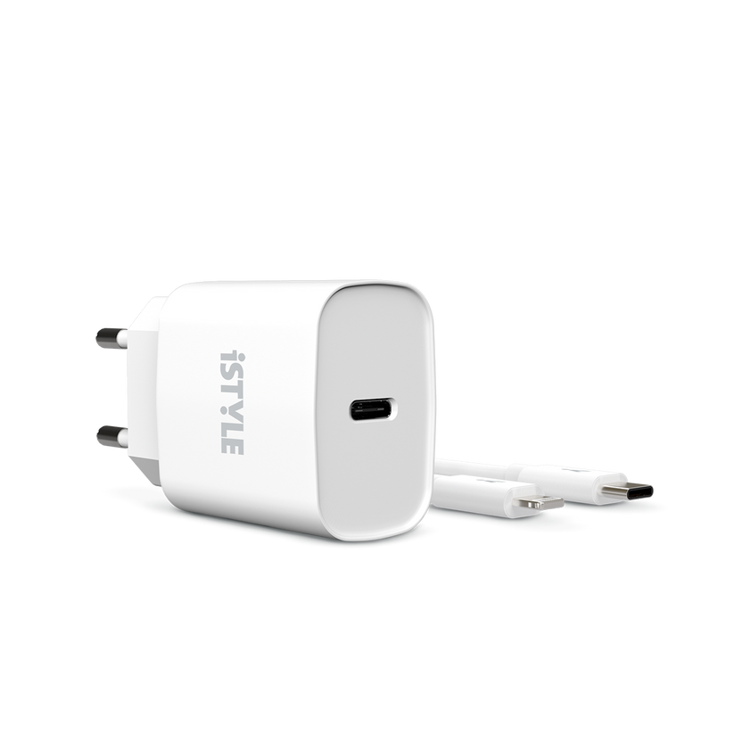 20W PD adaptér s kabelem iSTYLE - bílý - iSTYLE CZ