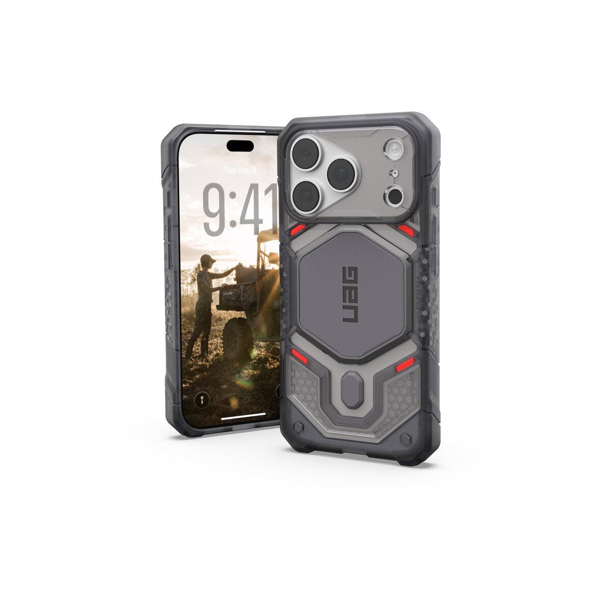 MagSafe kryt pro iPhone 18 Pro/17 Pro UAG Monarch Pro MagSafe - průsvitná šedá (VEIL ash)