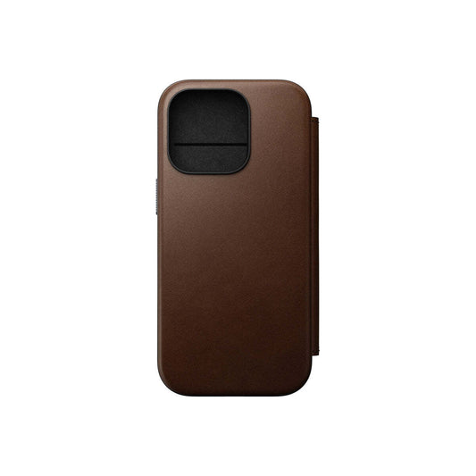 Kožený MagSafe kryt pro iPhone 16 Pro Nomad Modern Leather Folio - hnědý